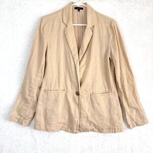 QUINCE European Linen Premium Flax Classic Minimalist Office Driftwood Blazer XS